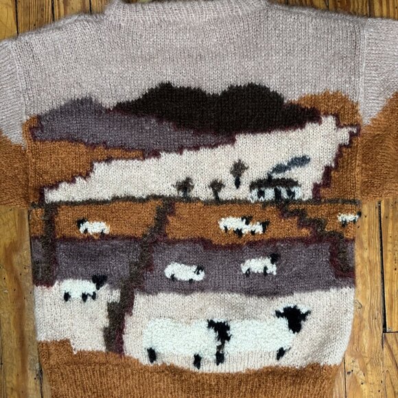 Vtg SELINA KNITWEAR Mohair Pastoral Farm Handmade Sweater England M susie lee - Picture 7 of 10